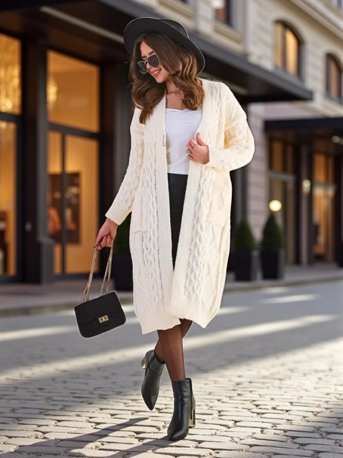 Роялфешн В'язаний жіночий пончо-світшот