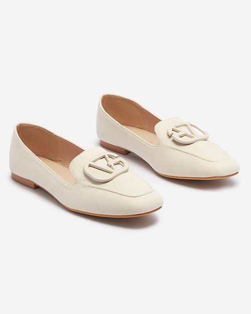 Жіночі мокасини з декором екрю Jeterika - Взуття