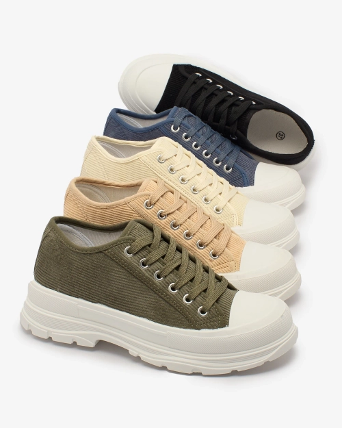 Royalfashion Чорні жіночі кеди на платформі Spollero