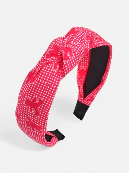 Royalfashion Čelenka do vlasů s copánkovým vzorem, kostkou a medvídky