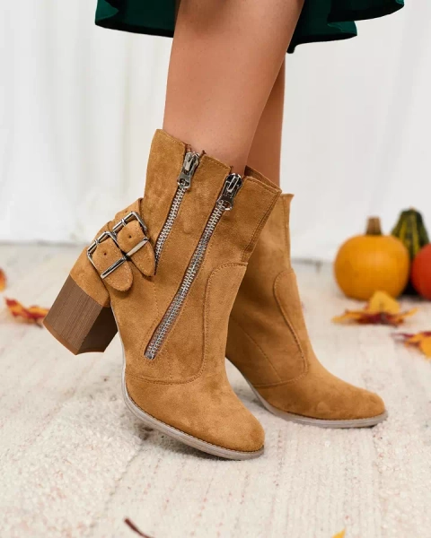 Royalfashion Dámské velbloudí kozačky s ozdobou Feirrgo