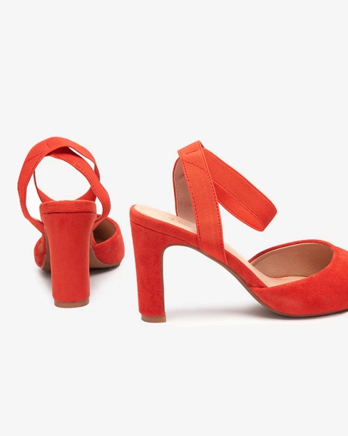 Помаранчеві жіночі босоніжки на підборах Brossi