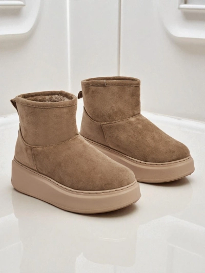 Короткі жіночі черевики а-ля снігоходи з пристібною халявою Elizze