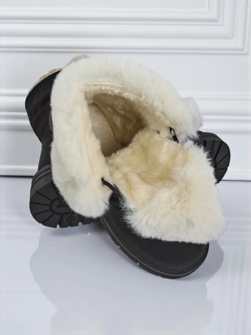 Royalfashion Жіночі чоботи на щиколотці з хутром Nasaha