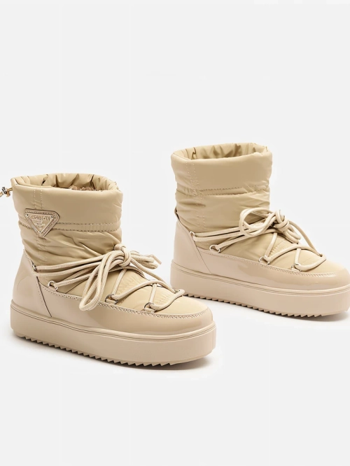 Royalfashion Жіночі черевики-сліпони a'la снігоступи світло-коричневого кольору Vevnose