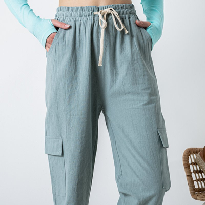 Mátové dámské nákladní kalhoty PLUS SIZE - Oblečení