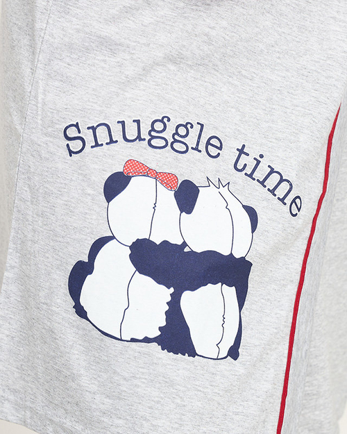 Халат жіночий сірого кольору з червоними вставками - Одяг