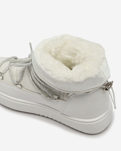 Royalfashion Dětské nazouvací boty a'la snow boots v bílé barvě Asifa