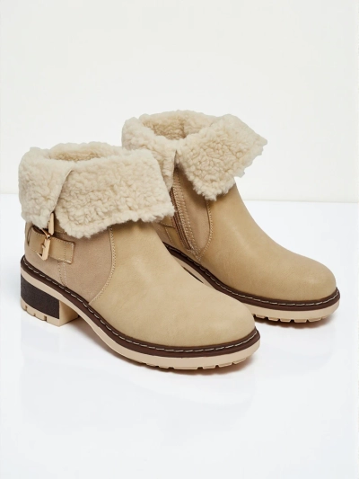 Dámské kotníkové boty z eko kůže s kožíškem Kavira
