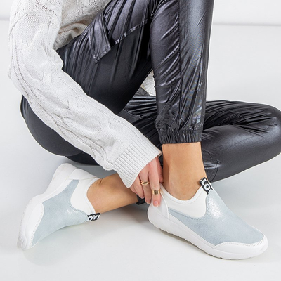 Bílé a stříbrné dámské sportovní boty Jadena - Obuv