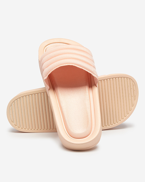 Жіночі шльопанці кольору пудра Lenira