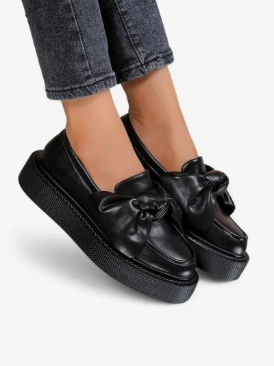 Royalfashion Elegantní dámské mokasíny s mašlí Ortto