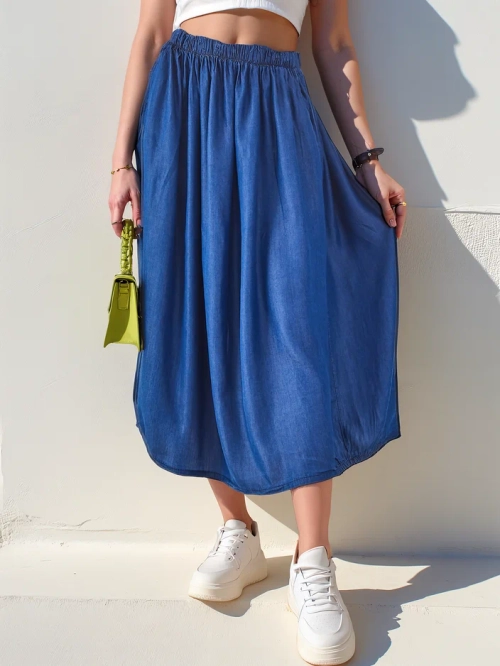 Royalfashion Жіноча міді-спідниця в денім-стилі