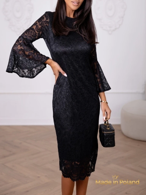 Коронкова жіноча сукня міді з широкими рукавами Holly Wow