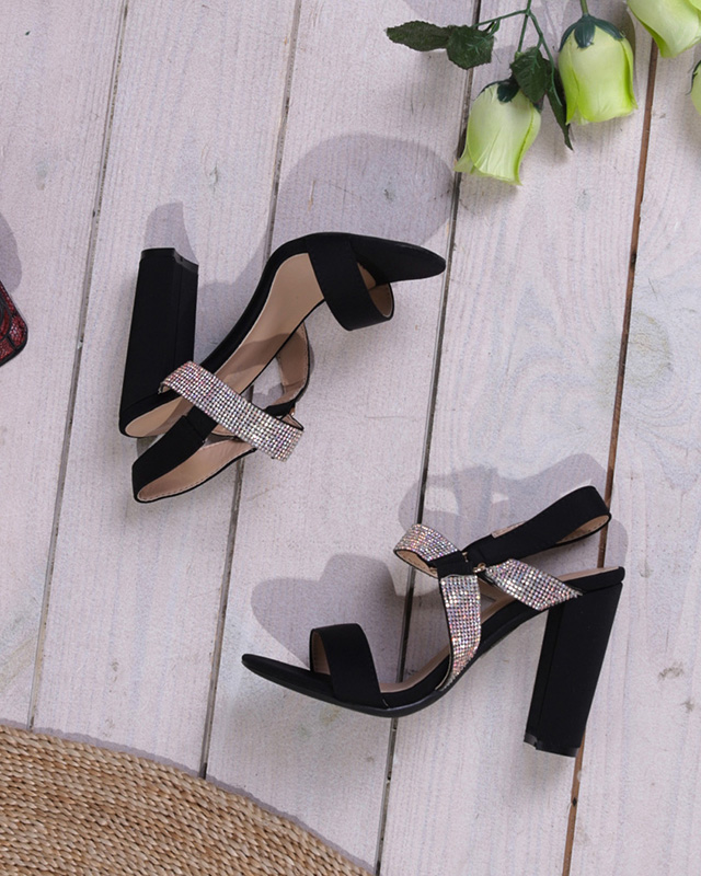Dámské sandály na sloupku v černé barvě Xiobi- Footwear