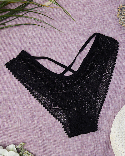 Černé krajkové dámské kalhotky kalhotky - spodní prádlo