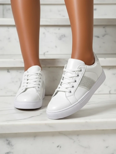 Luminosa Bílé Tenisky z Ekologické Kůže