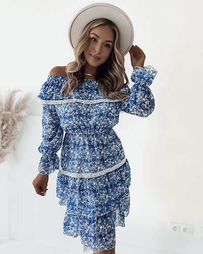 Royalfashion Dámské květinové šaty mini a'la hiszpana