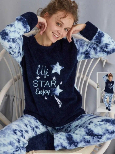 Royalfashion Dámské pyžamo a'la Fleece Life Star Enjoy