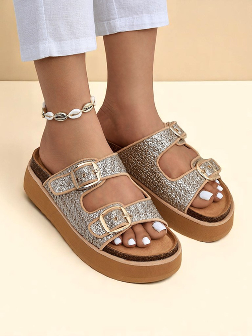 Royalfashion Жіночі шльопанці на платформі Nora Woven