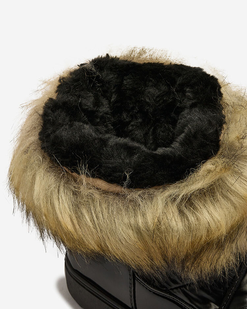 Royalfashion Чорні черевики-сліпони a'la снігоступи для жінок Gomllo