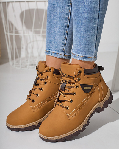 Světle hnědá dámská šněrovací trekingová od Wikers - Obuv