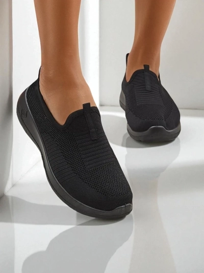 Dámské mokasíny černé Tkanina Lyra Nero – pohodlné boty plochý podpatek