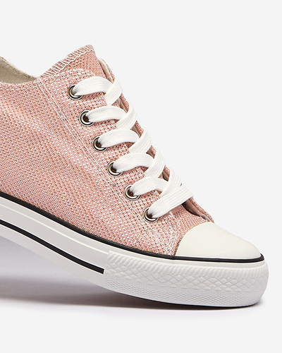 Рожеві жіночі кеди на прихованому якорі з блискучою ниткою Seggat- Footwear