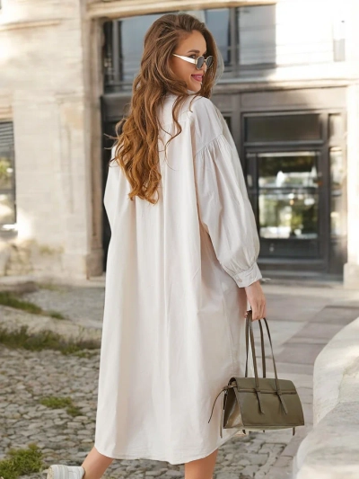 Royalfashion Котоновая длинная женская рубашка а-ля платье