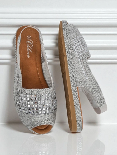 Royalfashion Dámské sandály espadrilky s zirkony Belle Sparkle