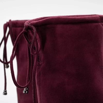 VÝPRODEJ Vínové kozačky nad kolena na vysokém podpatku od Founi- Shoes