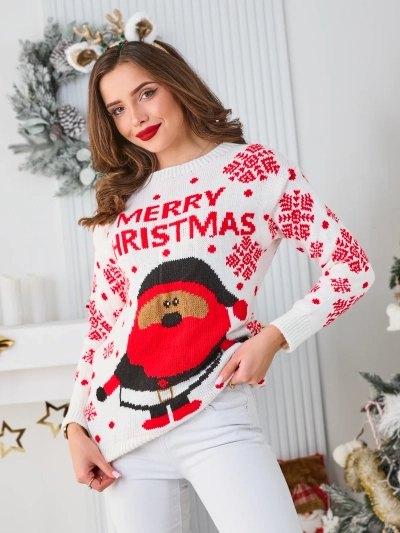 Royalfashion Dámský vánoční svetr se Santou