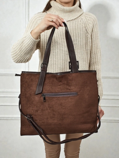 Жіноча сумка-шопер еко замшева Daverna