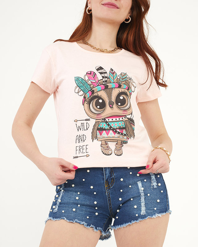 Рожева футболка з принтом