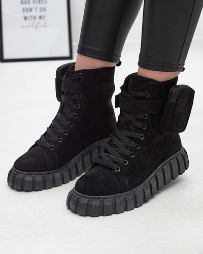 Dámské kozačky se sáčkem v černé barvě Sauups- Obuv