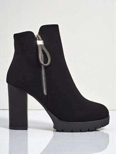 Dámské kotníkové boty z eko kůže na sloupku Marellin