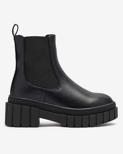 OUTLET Чорні жіночі черевики на товстій підошві Fazzati-Footwear