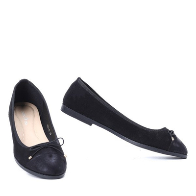 Czarne baleriny z kokardką Mia - Obuwie