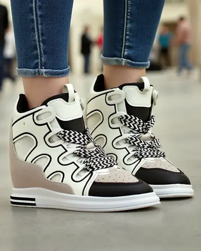 Royalfashion Високі спортивні туфлі для жінок з прихованим підйомом Oblaffi