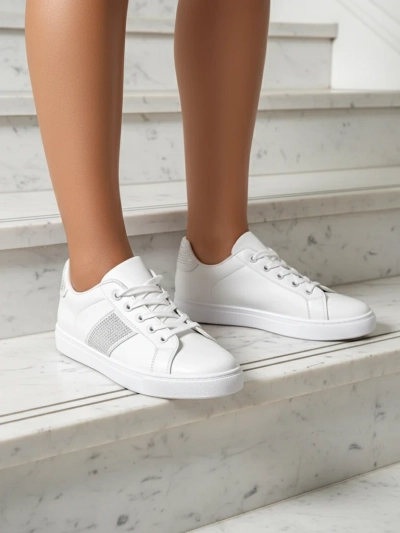 Luminosa Bílé Tenisky z Ekologické Kůže