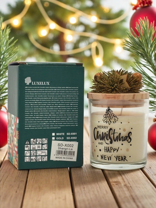 Святкова свічка запашна Merry Christmas Happy New Year