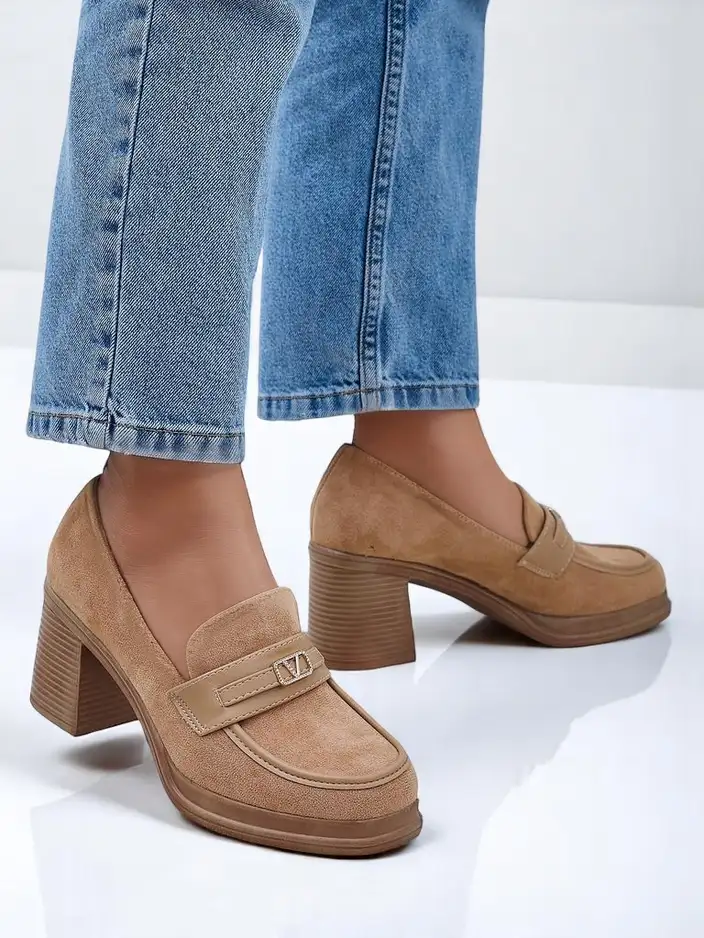 Royalfashion dámské mokasíny s blokovým podpatkem Evelay