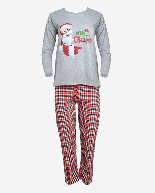 Піжама жіноча 2-компонентна сіра з різдвяним принтом - Одяг