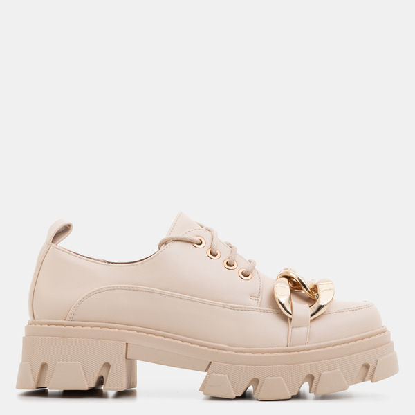 Béžové ploché boty Eqoia - obuv