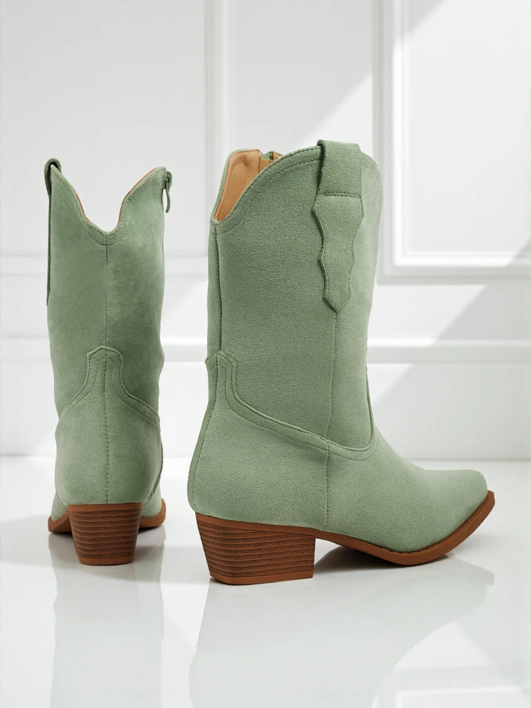 Dámské kovbojské boty eko semišové SpireHush