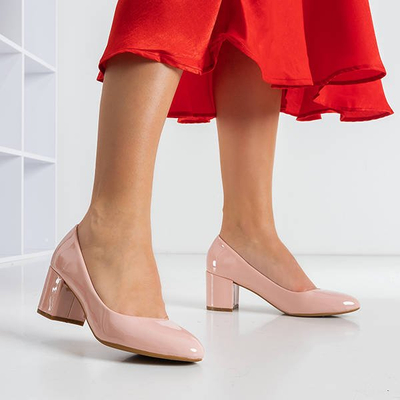 Рожеві жіночі лаковані туфлі на підборах Sofronia - Взуття