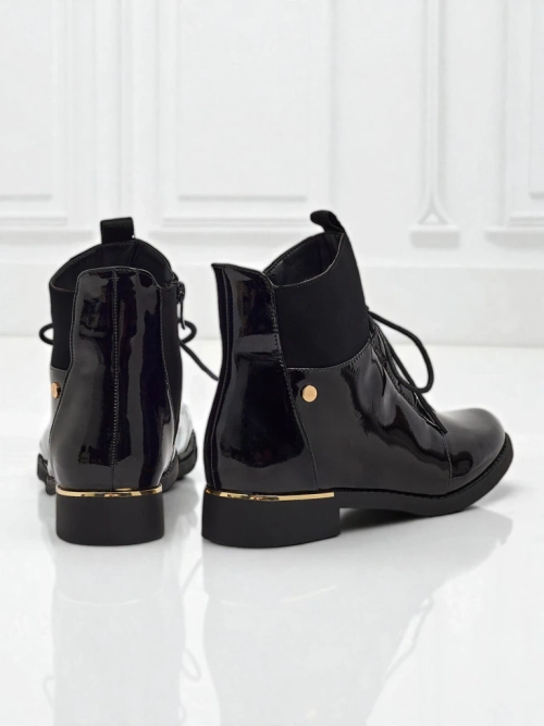 Лаковані жіночі ботильйони на шнурівці Avoria