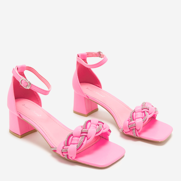 OUTLET Fuchsiové dámské sandály na šněrování Marienka - Obuv