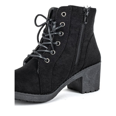 Černé kotníkové boty na vyšším sloupku Nemesis - Footwear