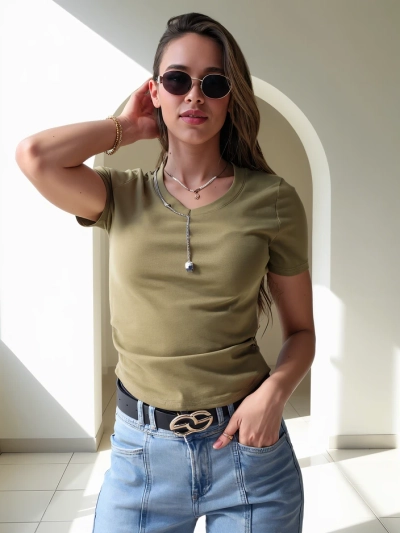 Royalfashion Ženský bavlněný crop top